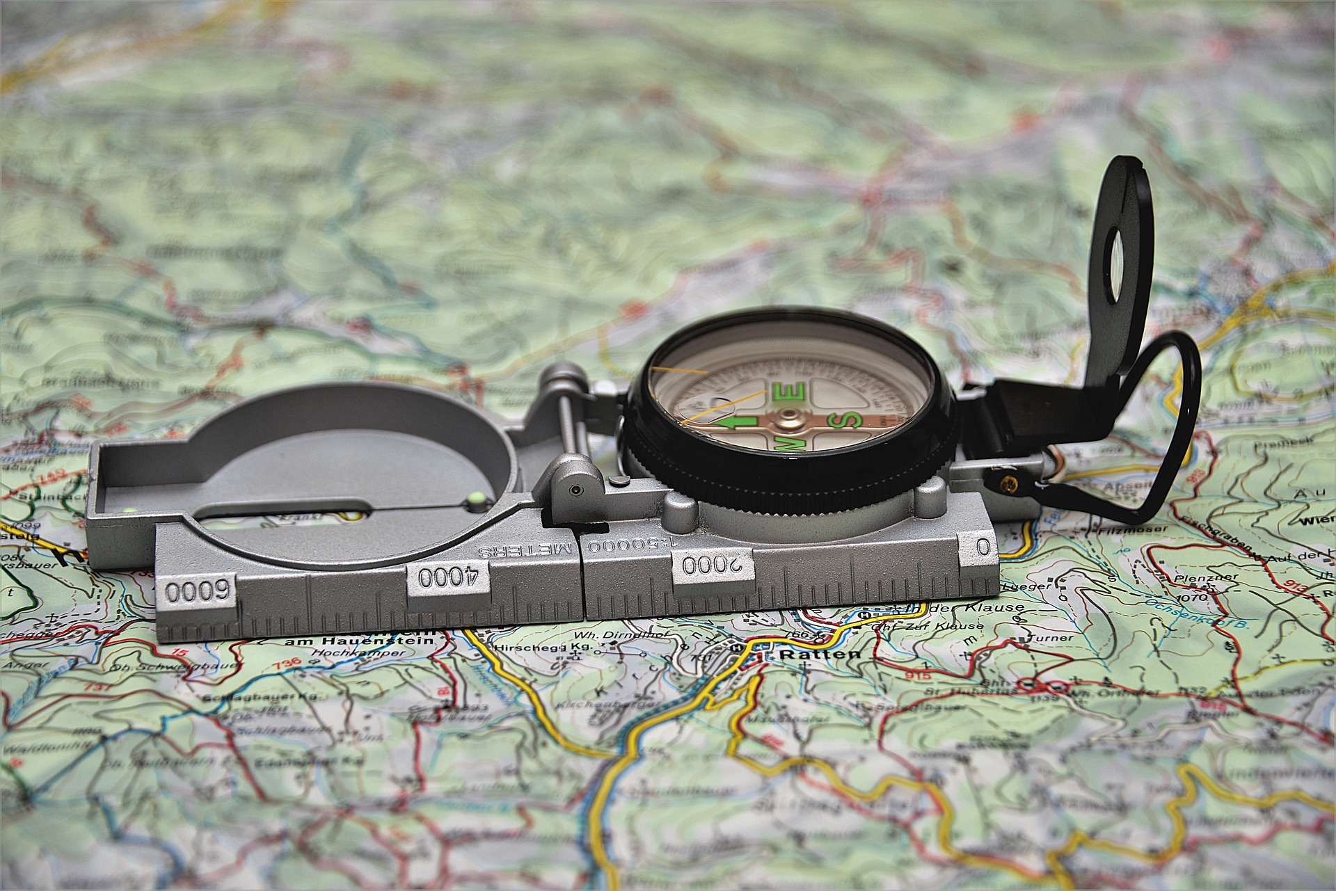 Compass on map: Image by PixLord from Pixabay
