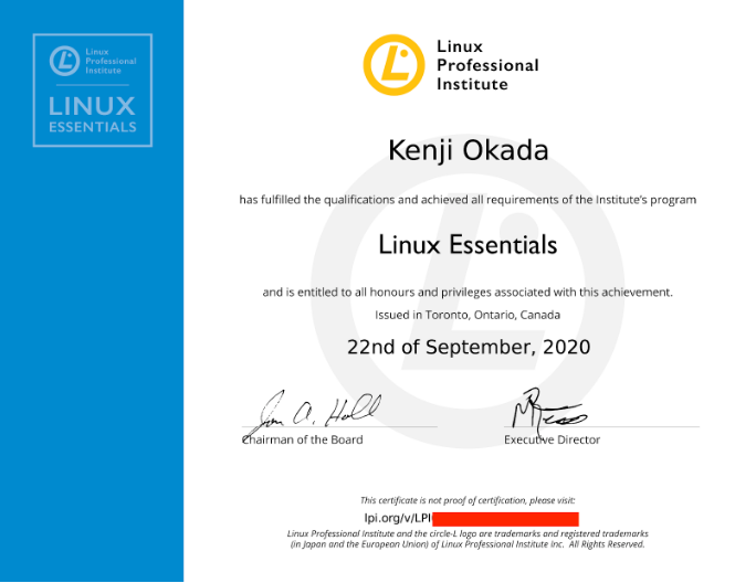 Linux Essentials Exam Kenji Okada