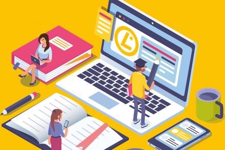 People working and learing at home