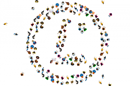 Le persone raggruppate sotto forma di un logo LPI
