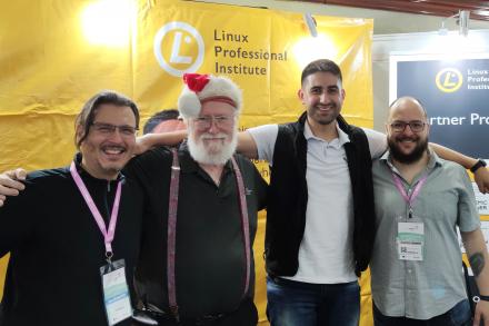 Cesar Brod, Jon "maddog" Hall, and Juan Ibarra at Latinoware 2022