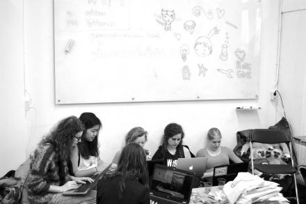 Participants of Rails Girls Summer of Code with their Laptops