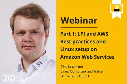 Webinar announcement image LPI and AWS showing Tim Beermann