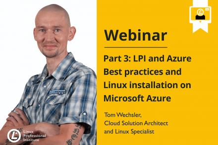 Webinar announcement image LPI and Azure showing Tom Wechsler
