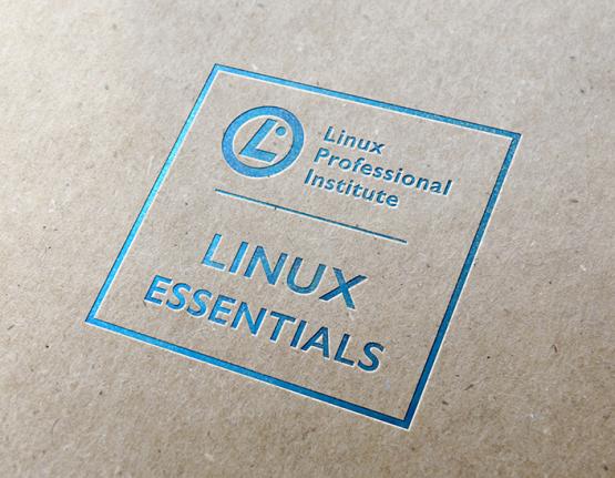 Linux Essentials logo on paper background