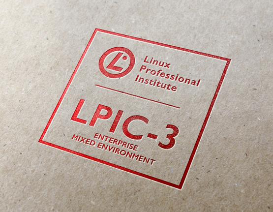 LPIC-3 Enterprise Mixed Environment logo on paper background
