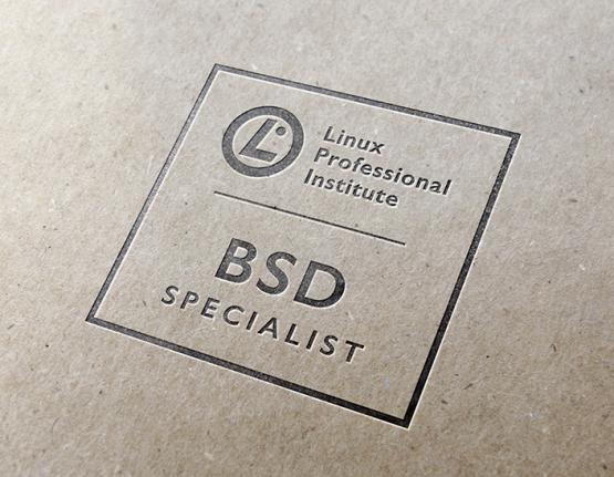 BSD Specialist certification logo on paper background