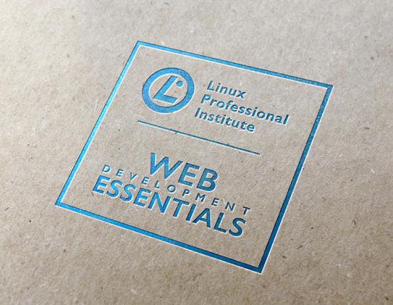 Linux Professional Institute (LPI) Web Development Essentials certificate logo on paper background