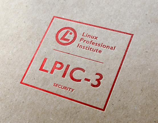 LPIC-3 Security certification logo on paper background