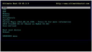 Figure 2. Menu for Ultimate Boot CD.