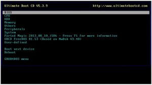 Figure 2. Menu for Ultimate Boot CD.