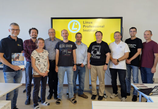 The candidates at HTL Leonding (Austria) with their proctor, Werner Fischer (left)